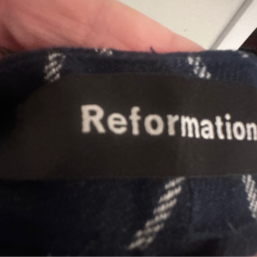 Reformation Verano Pant size 6 blue with white stripe - Picture 6 of 7